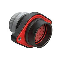 Amphenol SINE Systems AHDP02-24-23PT-STA Connectors 23 Position Panel Mount Receptacle, Pin, Shell Size 24, Thin Diameter Seal (Grey), Small Thread Adapter