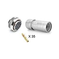 Amphenol SINE Systems RT062235SNH-K Connectors Plug Kit, 35 Position, Female, Shell Size 22, with Machined Contacts