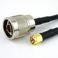 Fairview FMC0102223LF N Male to SMA Male Cable RG-223 Coax and RoHS Compliant