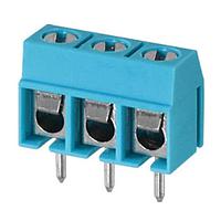 Same Sky (formerly CUI Devices) TB002-500-15BE Fixed Terminal Blocks Terminal block, screw type, 5.00 , horizontal, 15 poles, CUI Blue, slotted screw, PCB mount