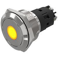 EAO 82-6152.1244 Anti-Vandal 82-6152.1244.Illuminated pushbutton.momentary.22 mm.stainless steel.flush/flat.point.yellow.24 V.screw terminal