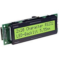 DISPLAY VISIONS EA SER162-BNLEK Dot Matrix LCD Displays 2x16 Yellow/Green RS-232 Interface