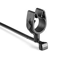 HellermannTyton 156-02256 Standard Cable Ties MOC Clip, 14 mm Transverse, Assembled to T50SVC Swivel Tie, PA66HIRHSUV, Black, 1000/ctn