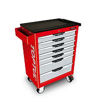 TOPTUL GE-20804 W/7-Drawer Tool Trolley (208 pcs; Red)