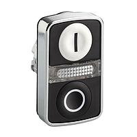 SCHNEIDER ZB4BW7A1721 Momentary METAL ILLUM FLUSH 2 BTTN WHITE/BLACK