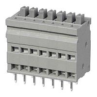 Same Sky (formerly CUI Devices) TBL009V-254-07GY-2GY Fixed Terminal Blocks Terminal block, screwless, 2.54, Vertical, 7, Gray w Gray Button