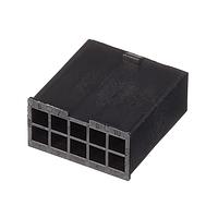 Molex 46999-0279 Shrouded MiniFitJr 10Ckt Plug DR V0 Blck w/o ears