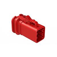 Amphenol SINE Systems ATP06-6S-OMRDRED Overmold 6-Position Female Plug, Overmold Compatible, Reduced Diameter Seal, Red