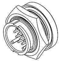 CONXALL W4281-10PG-3ES Connectors MU WR PNL 10#20 PIN PCT SHORT