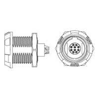 Raychem - TE Connectivity 2-1877069-2 Connectors Asy Recpt 10 Pos 0 Deg Black Blue Nut