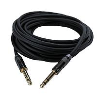 Io Audio Technologies IO-BP176020-T3MBK Audio Patch Cord Balanced Patch Cable, 1/4"TRS to 1/4"TRS, Black & Gold Connector, Stereo, 20'