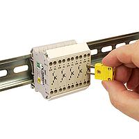 OMEGA DRTB-R/S-2-50PK Thermocouple DIN Rail Terminal Blocks, Narrow 10.7 mm Width (R,S, Black, 24 to 16 AWG, 0 A)