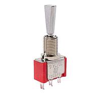 E-Switch 100SP3T6B11M1QE Toggle Switches TOGGLE, 5A 120VAC/28VDC, SPDT On-Off-On, Panel Mount Solder