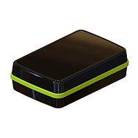 Serpac CX68DBKANG Hand Held CX-68 Series Waterproof Pocket Enclosure with Neon Green Seal. Three-Piece Design, Polycarbonate Plastic, Integrated Waterproof Seal, IP 65, 66, 67; NEMA 4X, 12, 13 Ratings