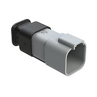 Amphenol SINE Systems AT04-6P-SR02GRY Receptacle 6-Way Receptacle Male Connector with Strain Relief Endcap and Reduced Seal, Grey