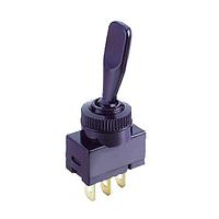 Shin Chin R13-61L2-01-R(VDC) Toggle Switches 20A/12VDC 3P SPST/OFF-ON/0.25"SQ Metal Lever/Red LED