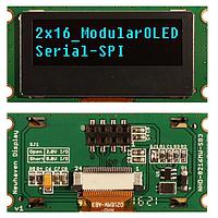 Newhaven Display NHD-0216MW-SB3 OLED Displays OLED 2 X 16 CHAR SPI 2.54mm socket