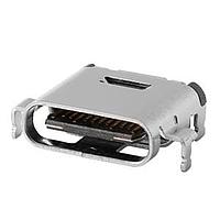 Same Sky (formerly CUI Devices) UJ40-C-H-G-MSMT-2-TR USB Type C Connectors Type C USB4 40 Gbps 48 Vac 5 A Horizontal Gold Flash Mid Mount SMT USB