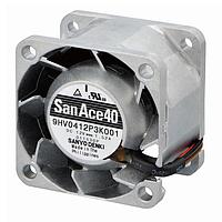 Sanyo Denki 9HV0412P3K001 Axial Fan, 40x40x28mm, 12VDC, 29.3CFM, High Static Pressure, Ribless, Ball, Tach/PWM