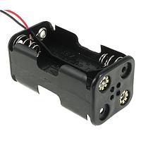 Eagle Plastic Devices 12BH350-GR Battery Clip 4XAA 6" LEADS BLK