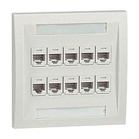 Panduit CFPE10BL-2GY Wire Ducting & Raceways Faceplate 10 Port Double Gang Executi