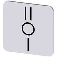 SIEMENS 3SU19000AF810QQ0 Labeling Plate, I O II INSCR. LABEL,SILV 22 X 22MM,SYMB: I O II