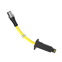 Banner Engineering DELPE-51D Sensor Cables / Actuator Cables Cordset: Double Ended M12 to LP-Custom; 5-pin Straight Male; 11-pin Straight Male; 0.3 m 5x22 Yellow PVC Jacket; Nickel-Plated Brass Coupling Nuts