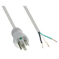 Qualtek Electronics 232010-06 AC Power Hospital Grade Cord 8' 3C GRY PLUG HOSP GRADE UNSHLD