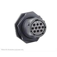 Eaton Souriau-Sunbank UTSX712D10SZ Receptacles Jam nut receptacle, without backshell, with 10 female PCB contacts, IP68/69K in unmated conditions, keying Z