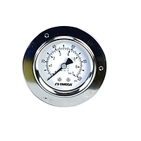 OMEGA PGM-63B-6000PSI/400BAR Stainless Steel, Dual Scale, Bar and Psi Pressure Gauge (Gauge; 0~400bar; 1/4"NPT Male; ±1.6%)