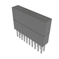 Samtec ESW-110-34-L-D Stackthrough .100" Elevated Socket Strip
