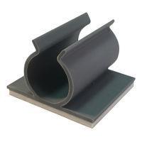 Essentra Components KKU-4-RT Clamp, U-Type Clip,U Style,Adh Mnt,Grey,1/4 in Hold