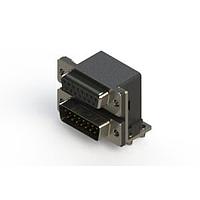 EDAC 664-015-264-044 Dual Port D-Sub Connectors Right-angle Dual Port D-Sub Connector