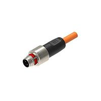 Lumberg Automation PP12M-MSSV4A-0182-0200 Sensor Cables / Actuator Cables M12 pigtail, Push Pull, sensor cable, PVC orange cable, shielded, male, straight, A-coded, 4-Pin, 4x0.34mm