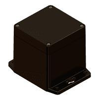 Serpac RBF33P06B28B NEMA/IP Rated Black/Black Flanged Base Plastic Box Enclosure for Wall/Surface Mount