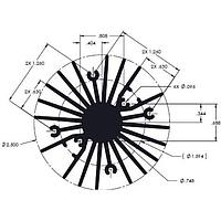 Wakefield Thermal 19755-XL-AB W/O ANO Heatsinks Radial Fin Heat Sink for LED, 8 Inch Fin without Black Anodized