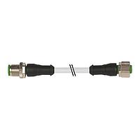 Murrelektronik 7000-40021-2340100 Sensor Cables / Actuator Cables M12 male 0 / M12 female 0, PUR 4x0.34 gy UL/CSA+drag chain 1m