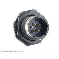 Eaton Souriau-Sunbank UTGX714D5PY Receptacles Jam nut receptacle, without backshell, with 5 male PCB contacts, IP68/69K in unmated conditions, keying Y