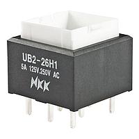 NKK Switches UB226SKW035F Pushbutton Switches DPDT ON-ON GREEN LED PC BODY ONLY 6A