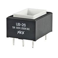 NKK Switches UB26RKW03N Pushbutton Switches RECT DPDT ON-ON PC TERM BODY ONLY 6A