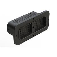 Amphenol SINE Systems ARC12-70PB Receptacle 70 Position Receptacle, Pin, Contact Size Size 16, Threaded Insert for Jackscrew, Keyed B, Flanged, Standard Diameter Rear Seal (Red), Black Body, Dustcap Included