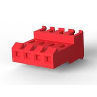 AMP Connectors - TE Connectivity 3-640601-4 Receptacle Housing FEED THRU WO TAB 4P L.R. red 22 AWG