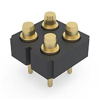 Mill-Max 823-22-004-10-040101 Headers Spring-Loaded Connector w Flat Plunger Tip ThruHole Double Row 4-Pin