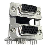 Kycon K42X-E15S/S-A4N Dual Port D-Sub Connectors 2PORT 15P RECPT/RECP .750" 4GB