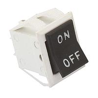 Carling Technologies 62012421-0-0 Subminiature 2-pole, ON - None - ON, 4A/8A 250VAC/125VAC not HP rated, Non-Illuminated Black Rocker Switch with Solder Lug