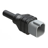Amphenol SINE Systems AT04GY-6P-N-TPE-M2 Single Ended 6 Position Receptacle Single-Ended Molded Cable Assembly. Black TPE, Uses Connector  AT04-6P, 2 Meter Length