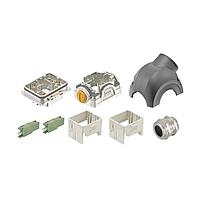 HARTING 10223000001 Heavy Duty Power Connectors Han-Yellock 30 Kit for Han-Modular (for 2 modules) - QL GND, side entry hood, M25 cable gland for 9-18mm (order modules seperately)