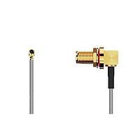 GCT (Global Connector Technology) CABLE 395 RF-050-A-1 RF Cable Assemblies I-Pex MHF I RA Plug2RP-SMA RAJck Rvrs plrty R Mt IP67/IP68 6 GHz,50mm RG178 Brwn