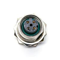 Amphenol LTW M12D-04PFFS-SF8002 Sensor Cables / Actuator Cables M12 Circular Metric Connector, D Code, Metal, 4A, 04 pins, Female Connector, Female Contact, Hexagonal, M16*1.5, Screw Thread, Solder, Receptacle, Front Fastened, Panel Thickness 4.5, IP68 / IP69K