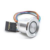 E-Switch PZ4M2CRRW150 Piezo Switch ANTI-VANDAL, 1A 24VDC, SPST Off-(On), Panel Mount, Front Wire Leads 150mm w/ Connector